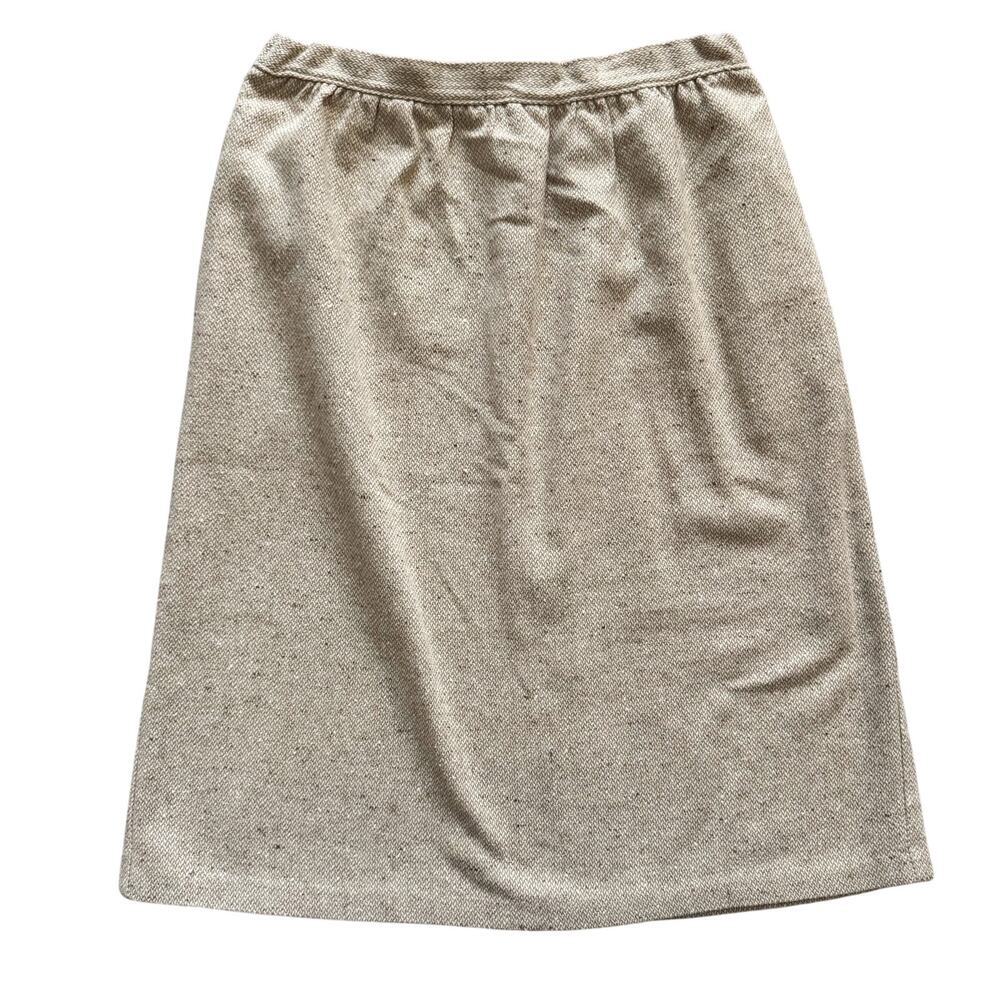 Ms. Russ Vintage Wool skirt Women's Sz 10 Cream Beige‎ Made in USA Midi